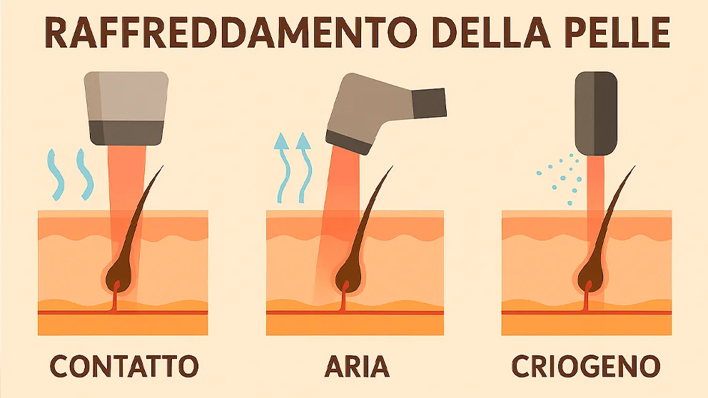 Sistemi di raffreddamento utilizzati nei laser estetici per epilazione